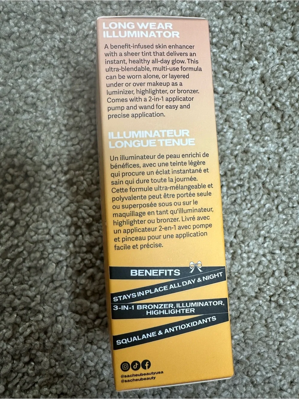 NIB Sacheu Liquid Glow STAY-N All-Day Illuminator in 02 Gold Apricot $20